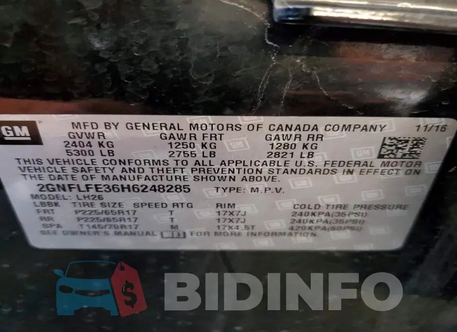 2GNFLFE36H6248285 Photo# 13
