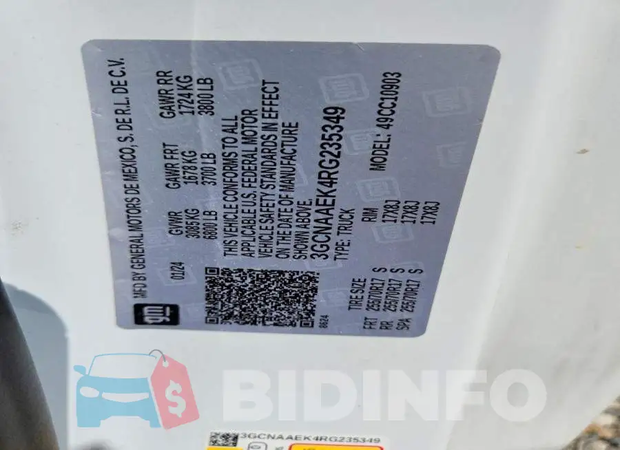 3GCNAAEK4RG235349 Photo# 12