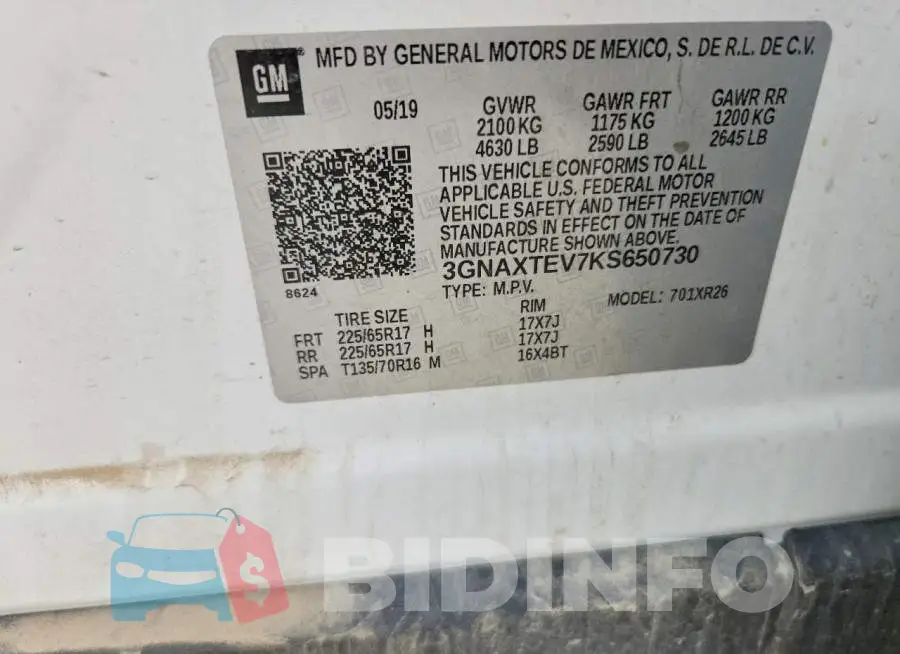 3GNAXTEV7KS650730 Photo# 13