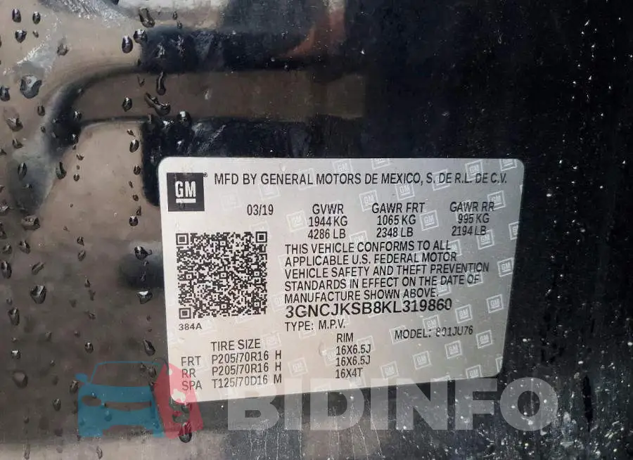 3GNCJKSB8KL319860 Photo# 14