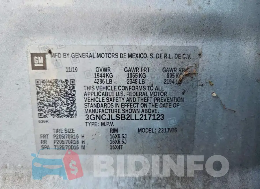 3GNCJLSB2LL217123 Photo# 14