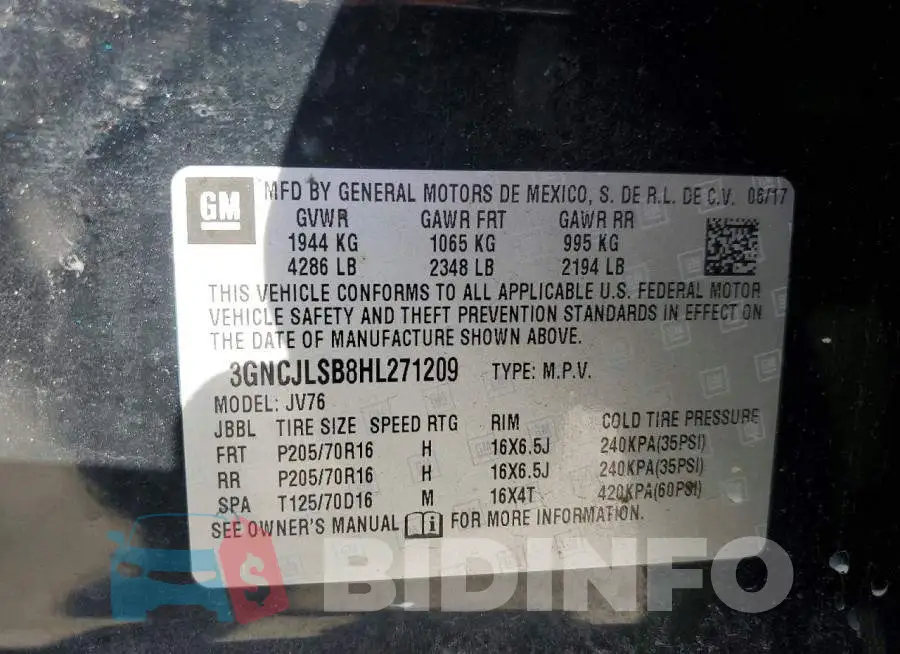 3GNCJLSB8HL271209 Photo# 12