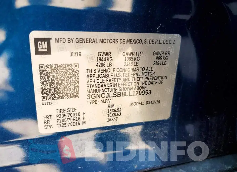 3GNCJLSB8LL129953 Photo# 13