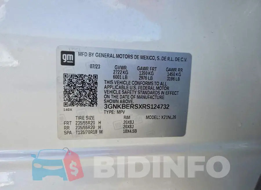 3GNKBERSXRS124732 Photo# 13