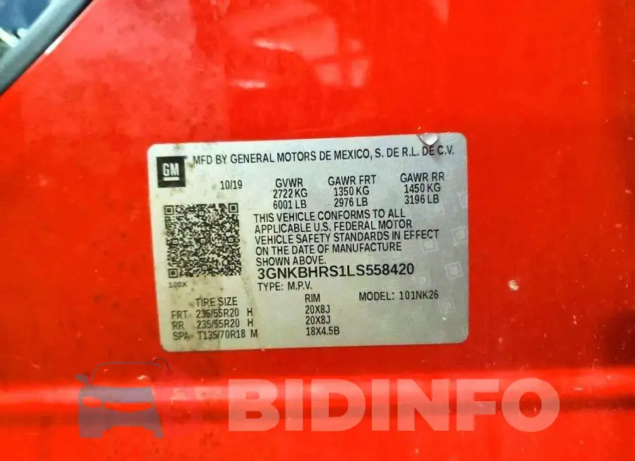3GNKBHRS1LS558420 Photo# 12