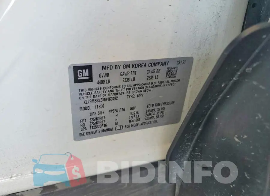KL79MSSL3MB160492 Photo# 12