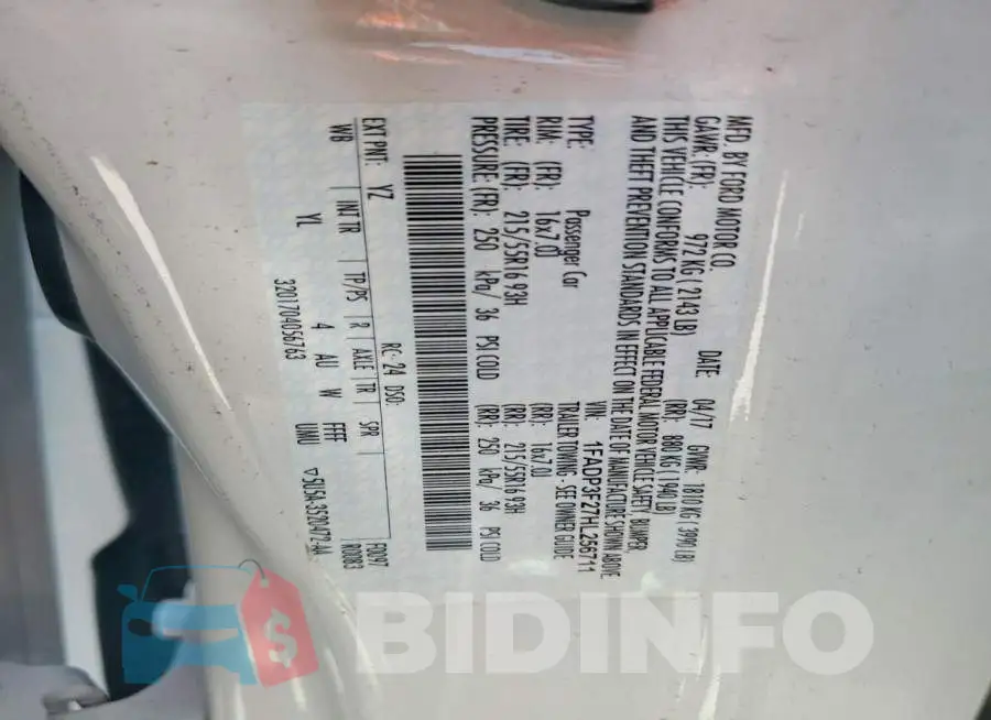 1FADP3F27HL256711 Photo# 12