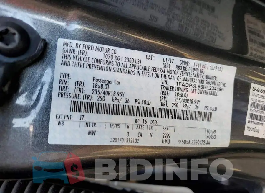1FADP3L93HL234190 Photo# 13