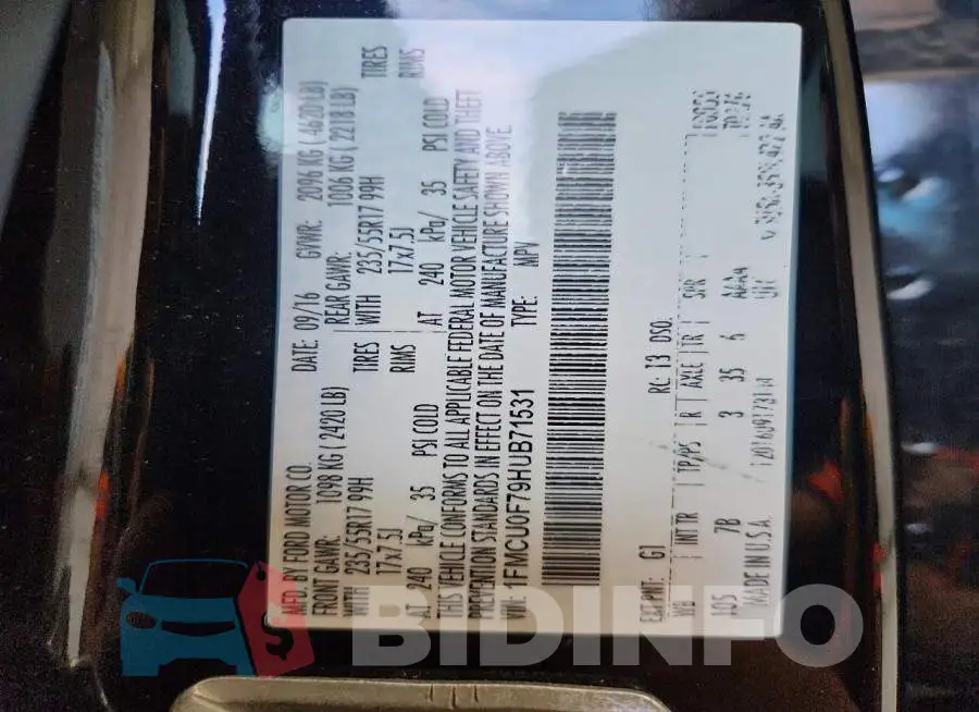 1FMCU0F79HUB71531 Photo# 13