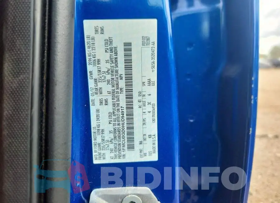 1FMCU0GD0HUD94917 Photo# 13