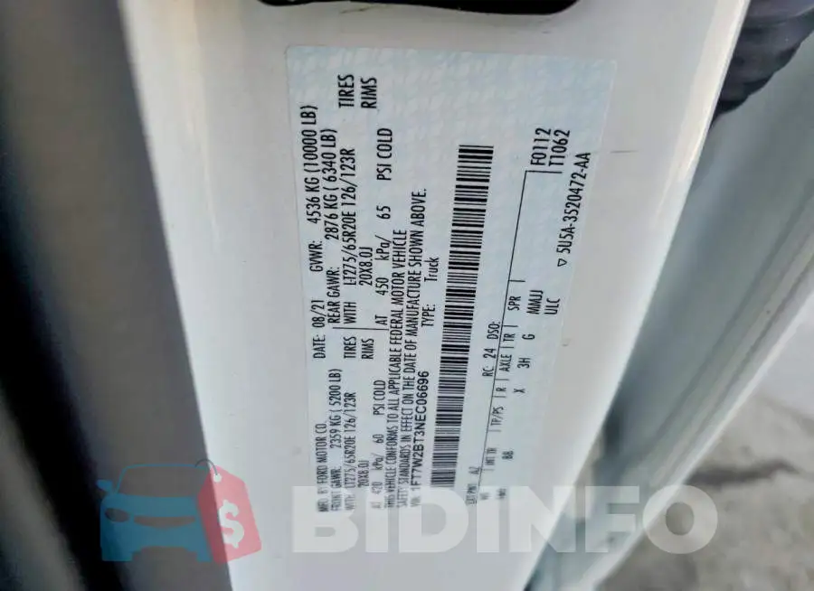 1FT7W2BT3NEC06696 Photo# 12