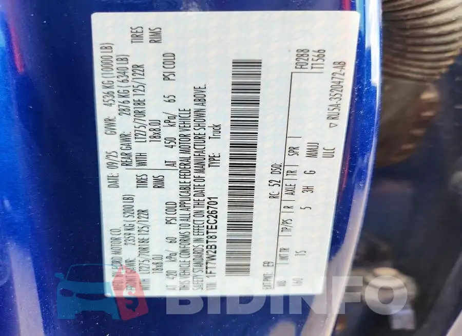 1FT7W2BT8TEC26701 Photo# 12