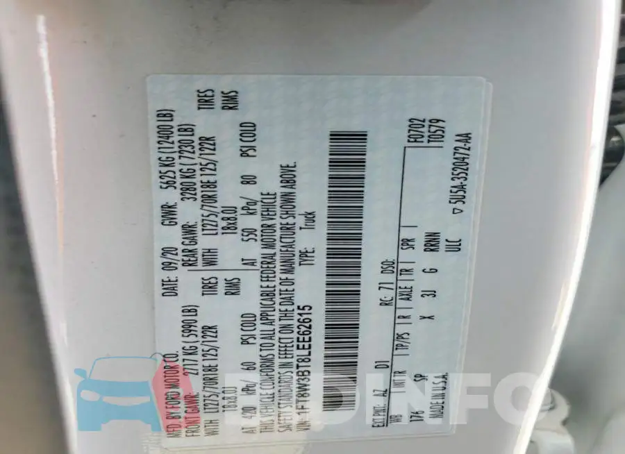 1FT8W3BT8LEE62615 Photo# 12