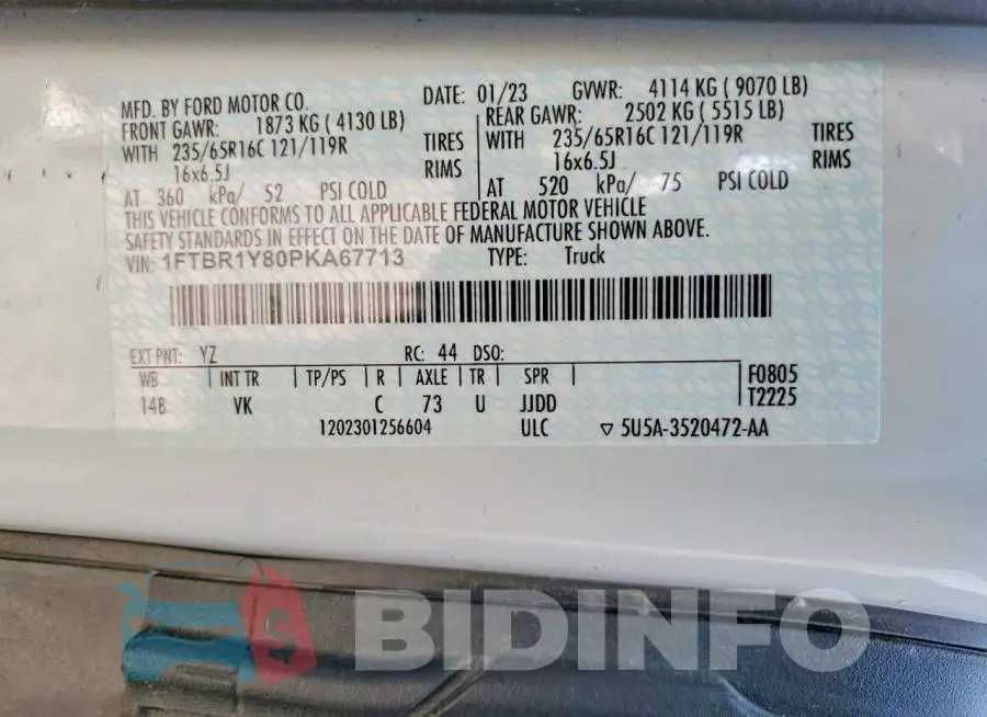 1FTBR1Y80PKA67713 Photo# 12