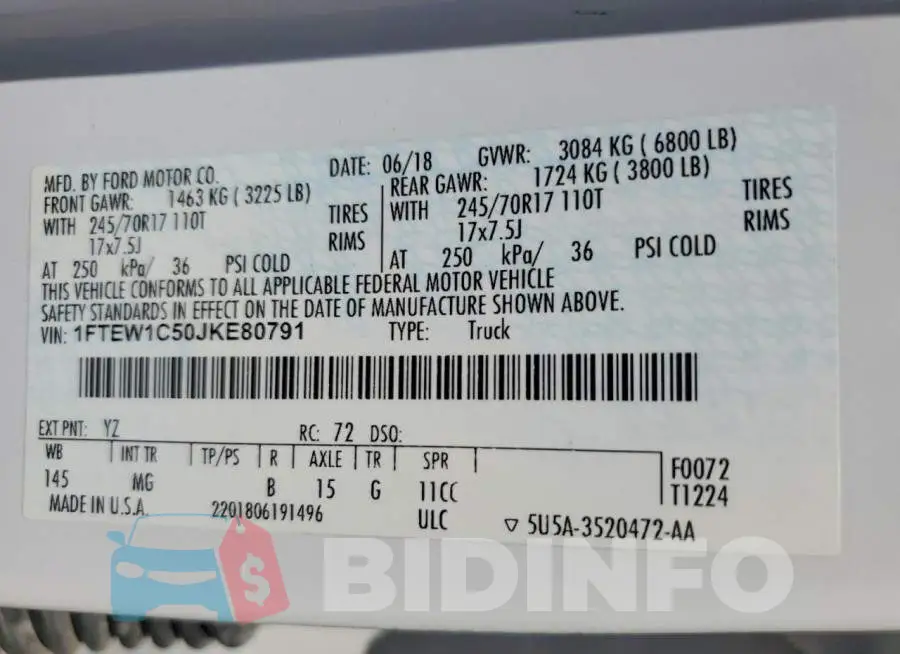 1FTEW1C50JKE80791 Photo# 13