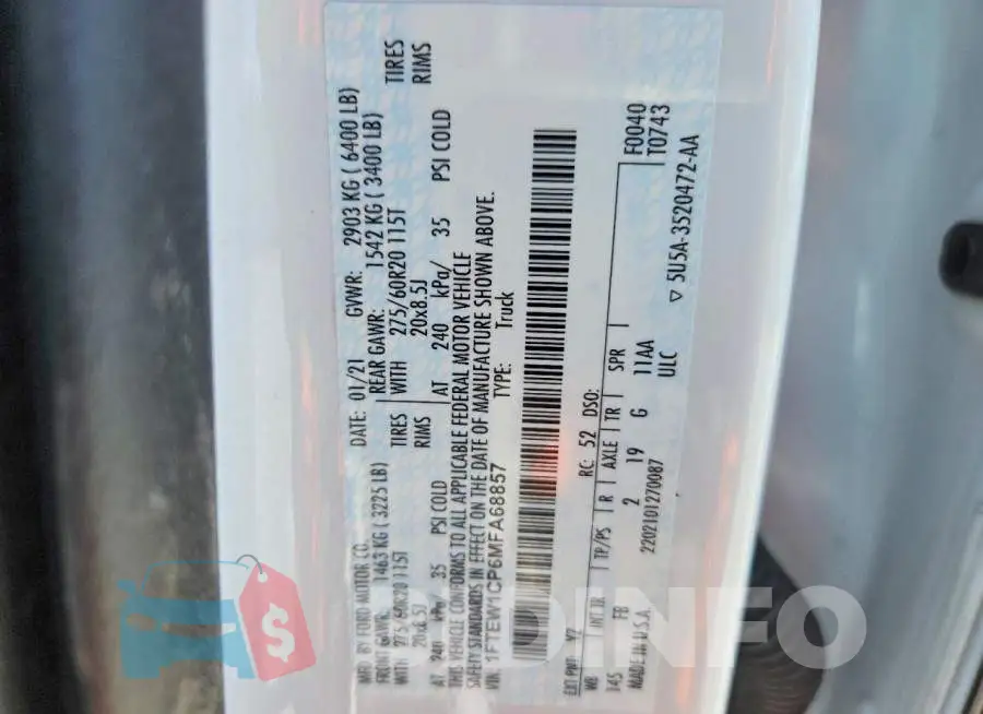 1FTEW1CP6MFA68857 Photo# 13