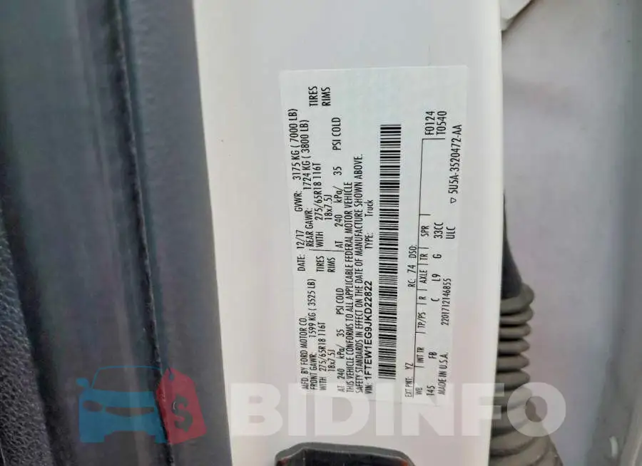1FTEW1EG9JKD22822 Photo# 12