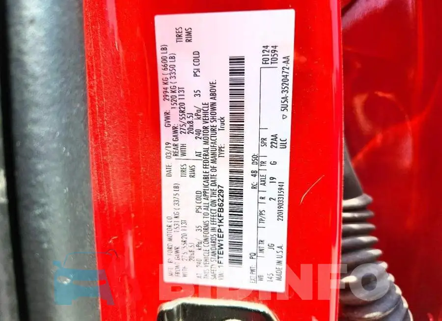 1FTEW1EP1KFB62297 Photo# 12