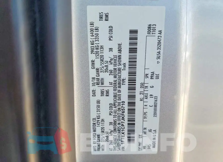 1FTEX1CP7JKF65710 Photo# 12