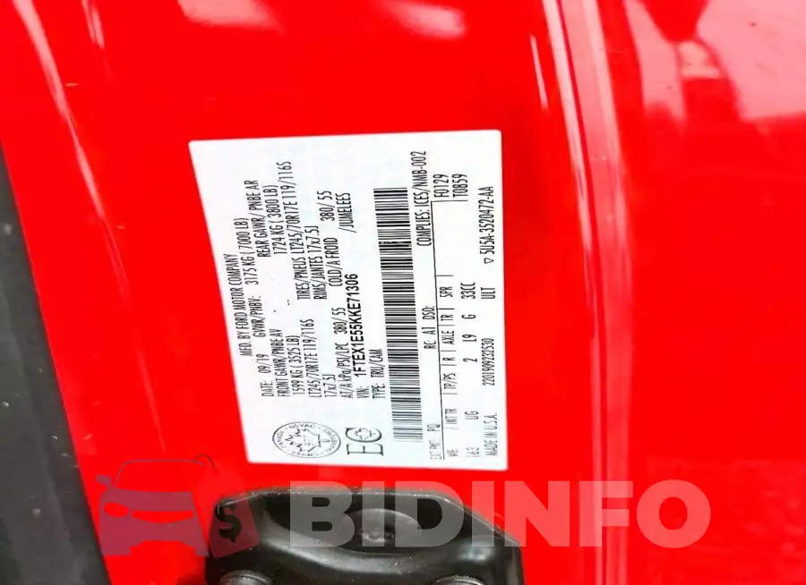1FTEX1E55KKE71306 Photo# 12