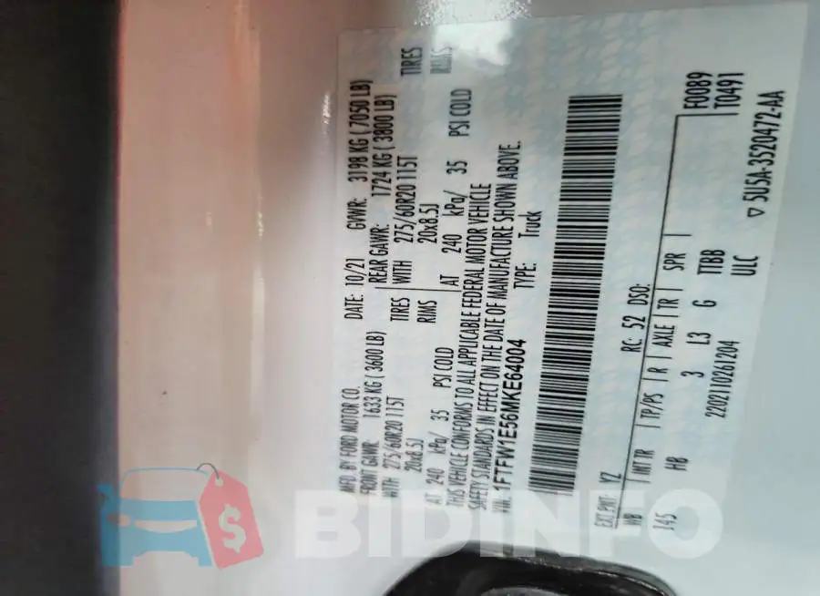 1FTFW1E56MKE64004 Photo# 12