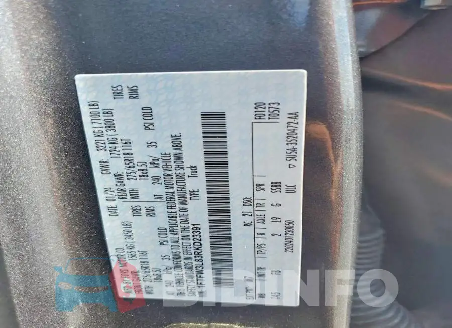 1FTFW3L83RKD23391 Photo# 12