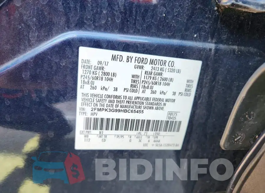 2FMPK3G99HBC65455 Photo# 12
