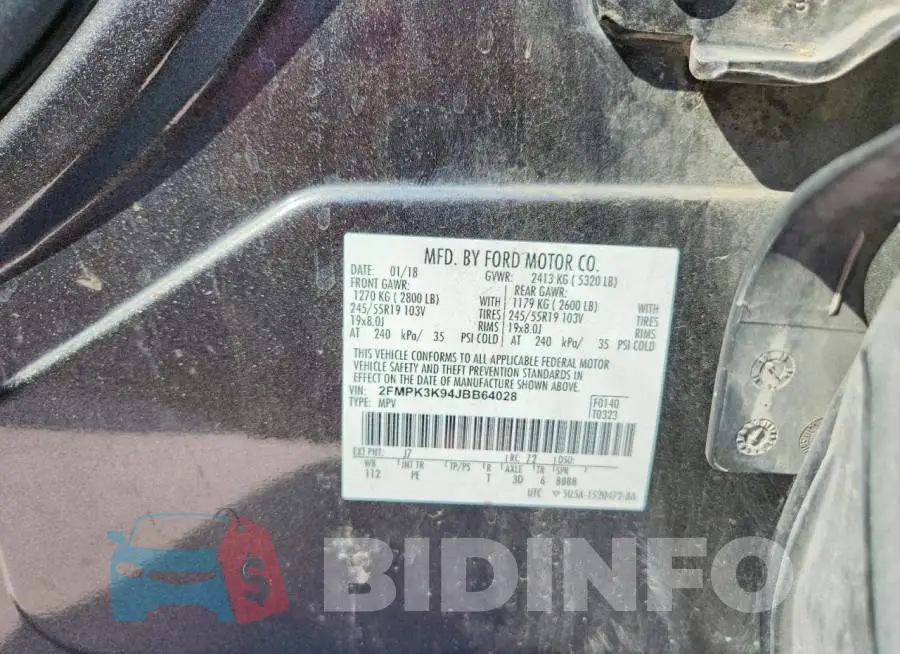 2FMPK3K94JBB64028 Photo# 13