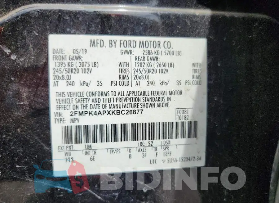 2FMPK4APXKBC26877 Photo# 13