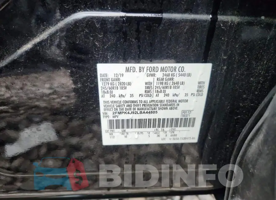 2FMPK4J92LBA44805 Photo# 13