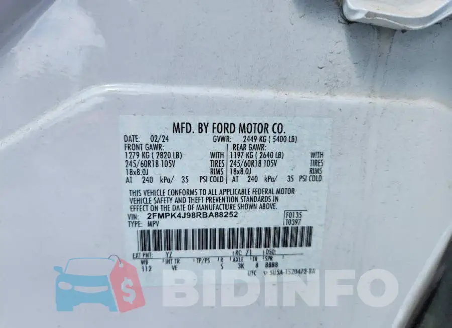 2FMPK4J98RBA88252 Photo# 14