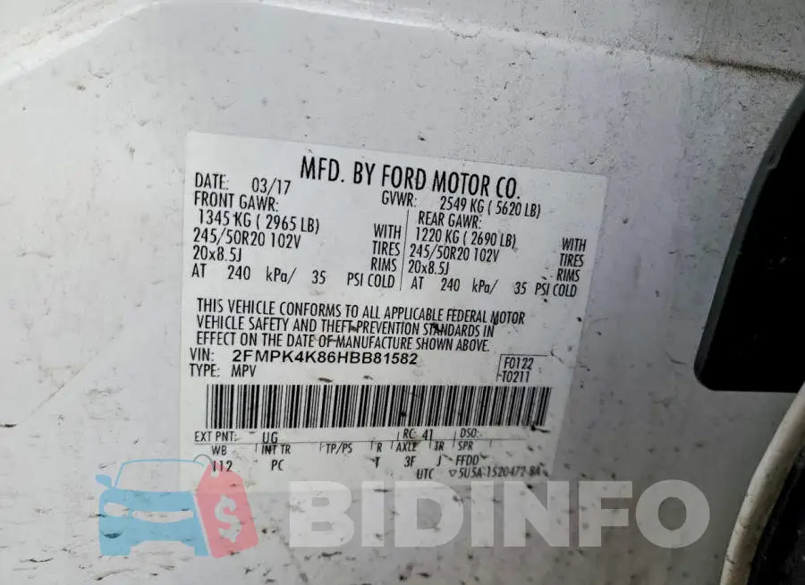 2FMPK4K86HBB81582 Photo# 13