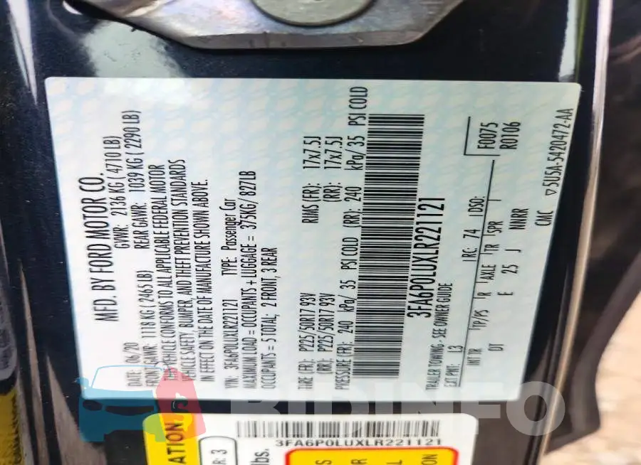 3FA6P0LUXLR221121 Photo# 12