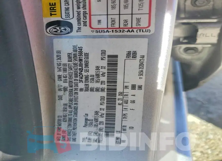 3FADP4BJ8HM156845 Photo# 13