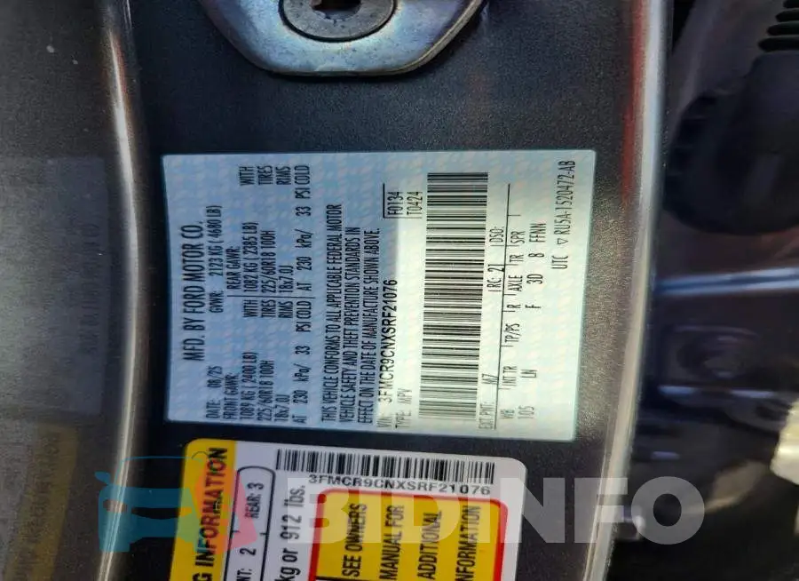 3FMCR9CNXSRF21076 Photo# 12