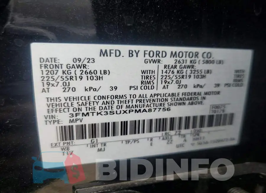 3FMTK3SUXPMA87756 Photo# 14
