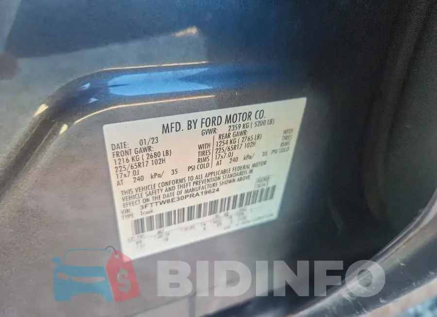 3FTTW8E30PRA19624 Photo# 12