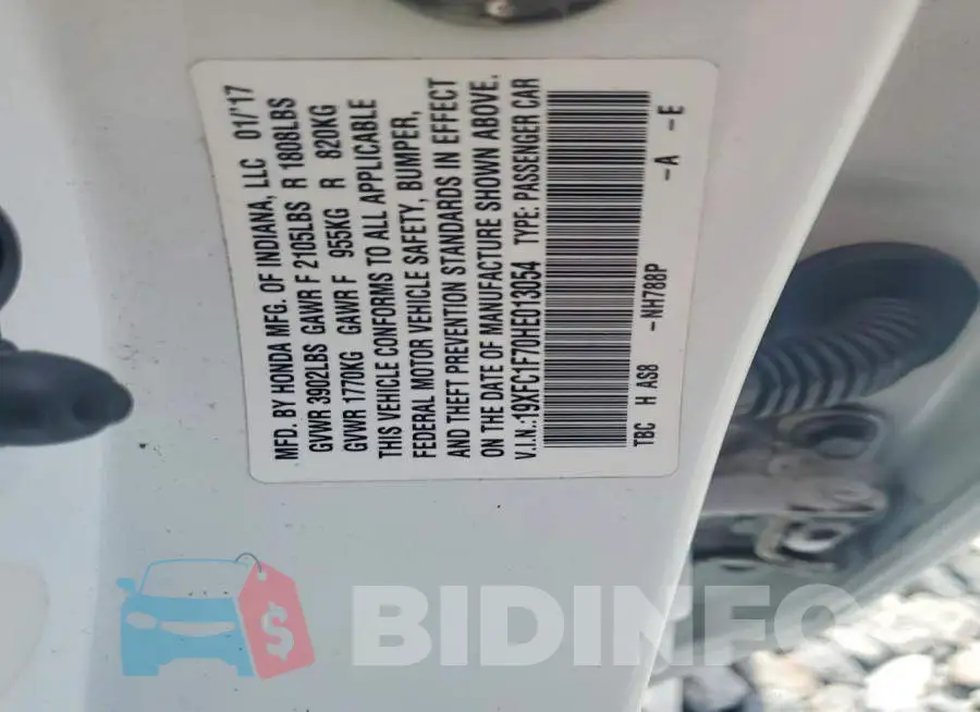 19XFC1F70HE013054 Photo# 12