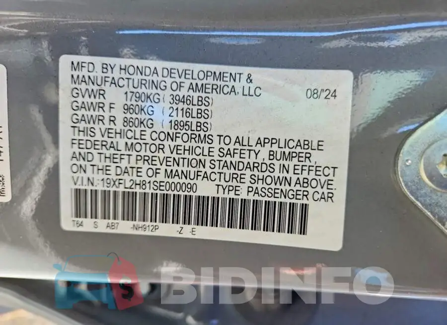 19XFL2H81SE000090 Photo# 12