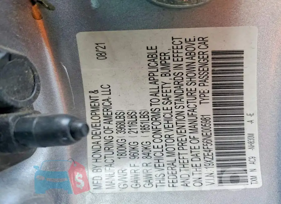19XZE4F56NE005981 Photo# 12