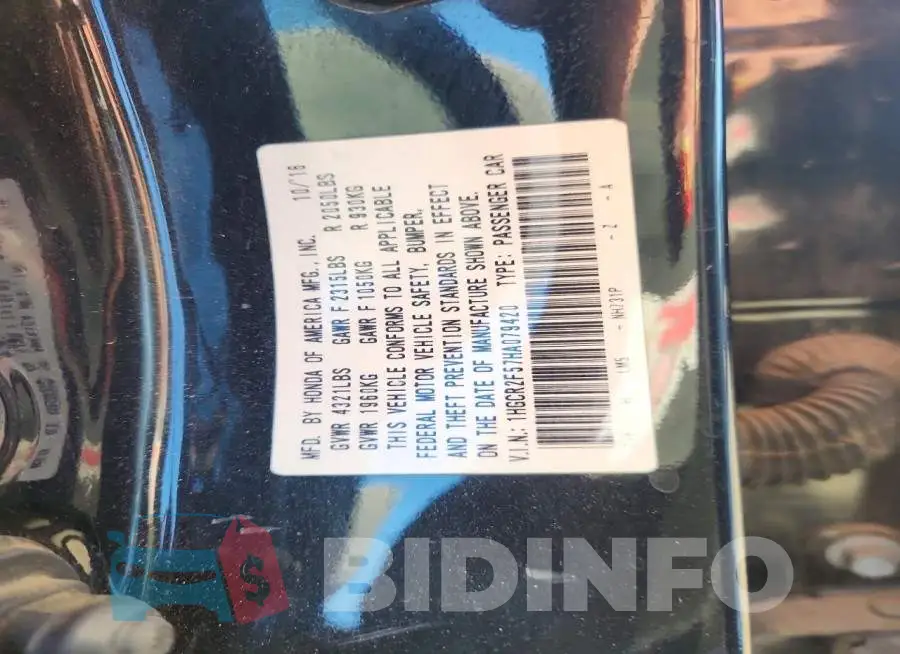 1HGCR2F57HA079420 Photo# 12