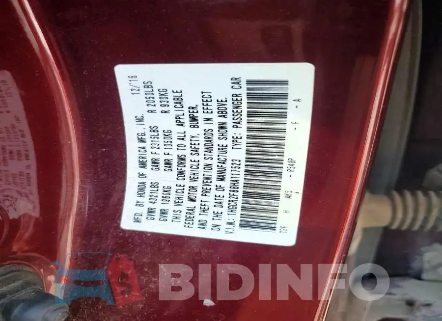 1HGCR2F88HA117523 Photo# 12