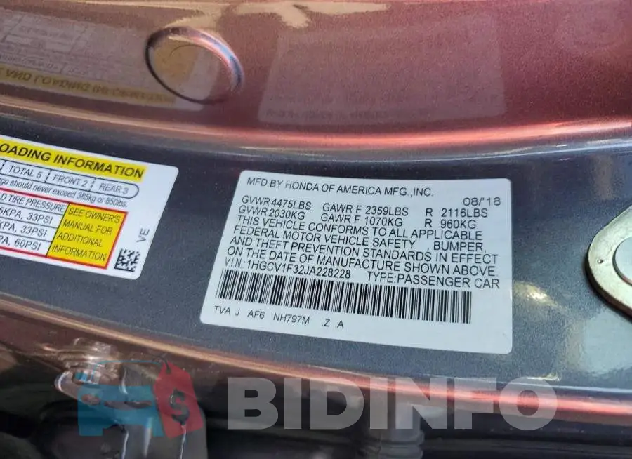 1HGCV1F32JA228228 Photo# 12