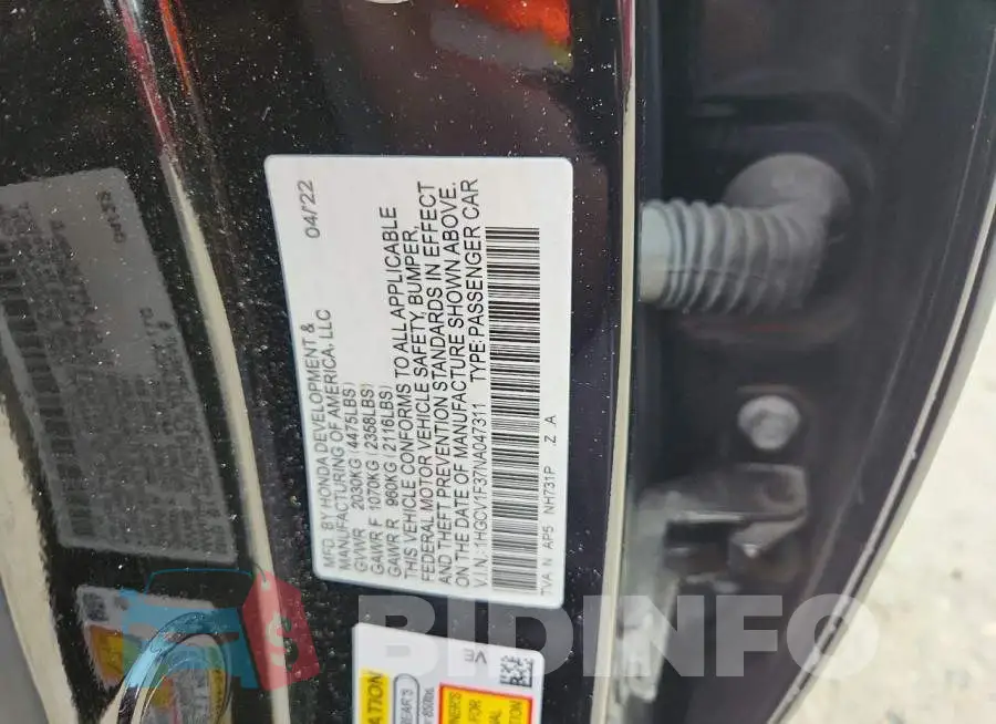 1HGCV1F37NA047311 Photo# 13