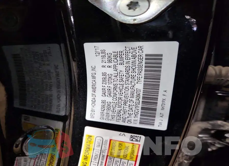 1HGCV1F52JA064707 Photo# 12
