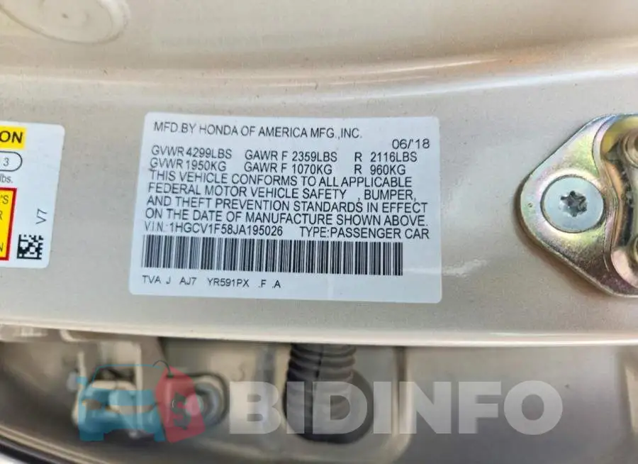 1HGCV1F58JA195026 Photo# 12