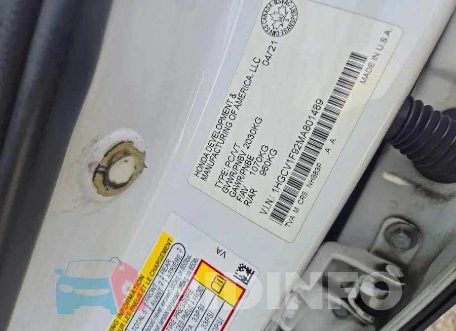1HGCV1F92MA801489 Photo# 12