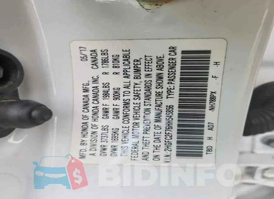 2HGFC2F76HH545856 Photo# 12