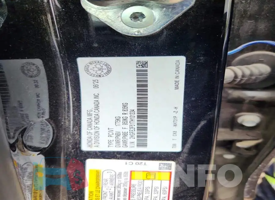 2HGFE2F51TH101334 Photo# 13
