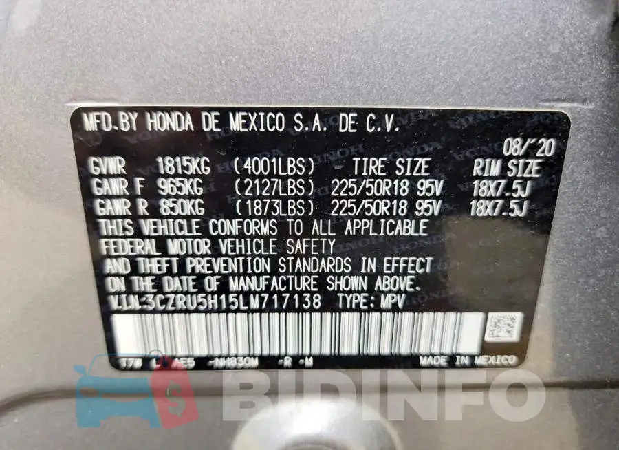 3CZRU5H15LM717138 Photo# 13